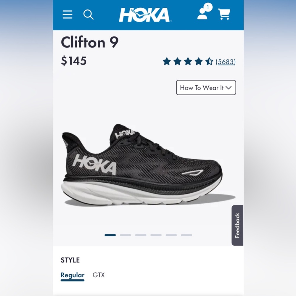 Women’s Hoka Clifton 9 - sz 9 wide